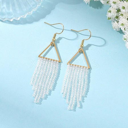 Glass Beaded Dangle Earrings EJEW-MZ00749-03-1