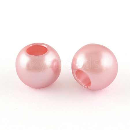ABS Plastic Imitation Pearl European Beads LS-X-MACR-R530-12mm-A13-1