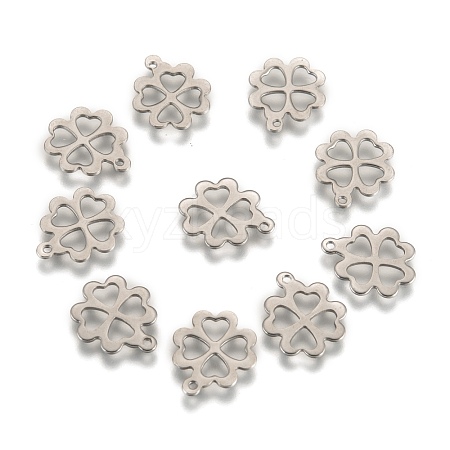 Tarnish Resistant 304 Stainless Steel Clover Charms Pendants X-STAS-M004-01-1