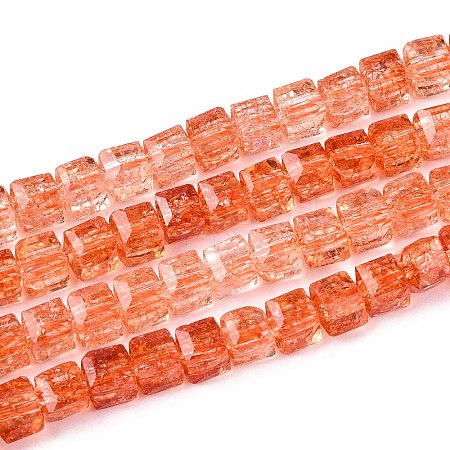 Crackle Transparent Glass Beads Strands GLAA-N062-6mm-10-1