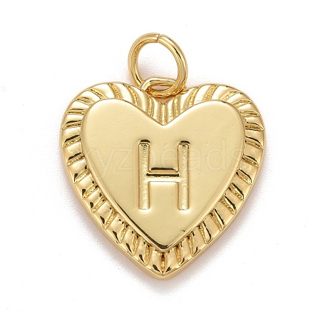 Rack Plating Real 18K Gold Plated Brass Pendants KK-E260-01G-H-1