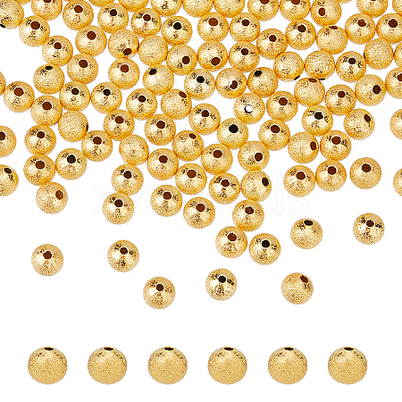 DICOSMETIC 200Pcs Brass Textured Beads KK-DC0004-05-1