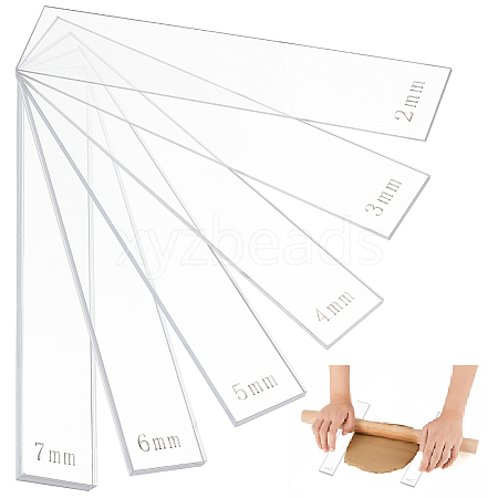 BENECREAT 12Pcs 6 Style Transparent Acrylic Clay Press Board TOOL-BC0002-62-1