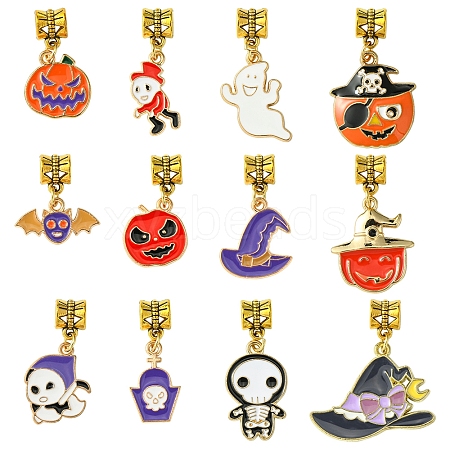 Halloween Alloy Enamel European Dangle Charms PALLOY-FS00014-1