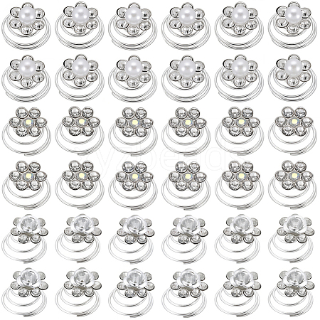 60Pcs 3 Styles Spiral Hair Pin Coil Iron Hair Accessories OHAR-SP0001-10B-1