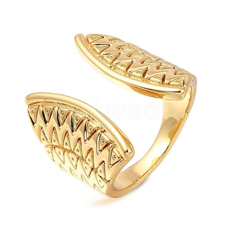 Rack Plating Brass Open Cuff Rings for Women RJEW-M022-19G-1