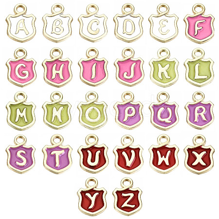 26Pcs 26 Style Alloy Enamel Charms ENAM-SZ0001-47LG-1