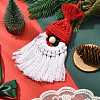 Christmas Handmade Woven Macrame Cotton Thread Santa Claus Pendant Decorations HJEW-JM02455-01-2