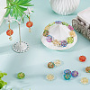 50Pcs Baking Paint and Golden Metal Enlaced Glass Beads DGLA-TA0001-55-5