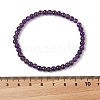 Natural Amethyst Round Bead Stretch Bracelets BJEW-L594-B08-3