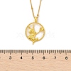 Brass & Acrylic Greek goddess Flat Round Pendant Necklaces NJEW-R018-01G-6