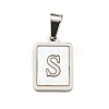 304 Stainless Steel Pave Natural White Shell Pendants STAS-S130-03P-S-1