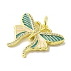 Brass Enamel Micro Pave Cubic Zirconia Pendants KK-Z042-09G-02-2