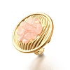 Natural Rose Quartz Chip Finger Rings for Women RJEW-R012-06G-02-2