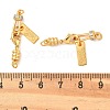 Brass Micro Pave Clear Cubic Zirconia Ends with Chain KK-K364-49G-3