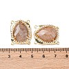 Brass Micro Pave Cubic Zirconia Connector Charms with Natural Gemstone KK-Z096-03G-3