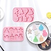 2Pcs DIY Christmas Theme Food Grade Silicone Molds DIY-CJ0002-13-5