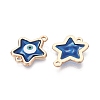 Alloy Enamel Blue Evil Eye Links Connector Charms with Resin ENAM-N071-03B-G-2