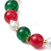 Christmas Theme Glass Beaded Bracelets BJEW-JB10940-3