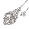 3Pcs 3 Styles 304 Stainless Steel Chain Macrame Pouch Empty Stone Holder Dowsing Pendulums HJEW-JM02323-02-4