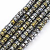 Electroplated Natural Lava Rock Beads Strands G-T114-68C-1