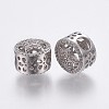 Brass Micro Pave Cubic Zirconia European Beads OPDL-P001-19-2