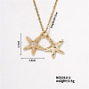 Elegant Hollow Brass Pave Clear Cubic Zirconia Starfish Pendant Necklaces for Women YU4995-1-1