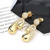 Rack Plating Brass Micro Pave Clear Cubic Zirconia Stud Earrings for Women EJEW-C125-21D-G-2