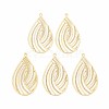 Rack Plating 304 Stainless Steel Filigree Pendants STAS-T057-30G-1