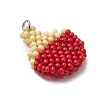 2Pcs 2 Styles Glass Seed Beaded Charms PALLOY-MZ00479-4