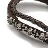 PU Imitation Leather Braided Cord Bracelets BJEW-P329-02A-AS-2