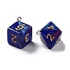 7Pcs 7 Styles Opaque Resin Polyhedral Dice Pendants Set RESI-A029-01U-2