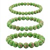 3Pcs 3 Size Synthetic Imperial Jasper Round Beaded Stretch Bracelets Set BJEW-SW00064-28-2