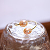 Natural Freshwater Pearl Oval Beaded Cuff Rings WG91F01-03-1