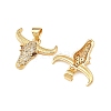 Brass Micro Pave Cubic Zirconia Pendants KK-F919-39B-G-2