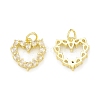 Rack Plating Brass Micro Pave Clear Cubic Zirconia Charms KK-C011-46G-1