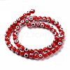 Handmade Evil Eye Lampwork Round Bead Strands X-LAMP-L055-6mm-19-2