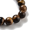 Round & Cat Head Natural Tiger Eye Beaded Stretch Bracelets for Women BJEW-K251-03D-4