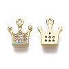 Brass Micro Pave Clear Cubic Zirconia Charms X-KK-R134-009-NF-2