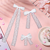 1Box Polyester Alloy Bowknot Hair Clips PHAR-CN0001-03-7