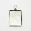 Tibetan Style Alloy Rectangle Pendant Cabochon Settings X-TIBEP-M021-A-05AS-RS-1