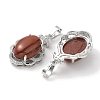 Natural Red Jasper Oval Pendants G-NH0025-15P-11-2