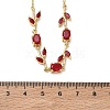 Brass Pave Cubic Zirconia Rose Flower Link Cable Chain Necklaces for Women NJEW-C121-05B-07G-5