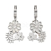 Clover & Flower 304 Stainless Steel Shell Dangle Earrings EJEW-L283-068P-1