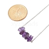 Natural Amethyst Chip Pendant Necklaces NJEW-JN05097-03-4