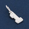 Number Series 925 Sterling Silver Charms STER-Q002-01B-3