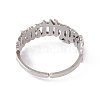 304 Stainless Steel Constellation Open Cuff Ring for Women RJEW-C035-01E-P-3