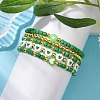 5Pcs 5 Styles Heart Acrylic & Glass Seed Beaded Stretch Bracelet Sets BJEW-JB10473-04-4