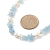 Natural Aquamarine Chips & Pearl Beaded Necklace NJEW-JN04008-04-6