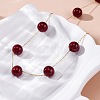 304 Stainless Steel & Round Natural Carnelian(Dyed & Heated) Link Chain Necklaces NJEW-U026-13G-1